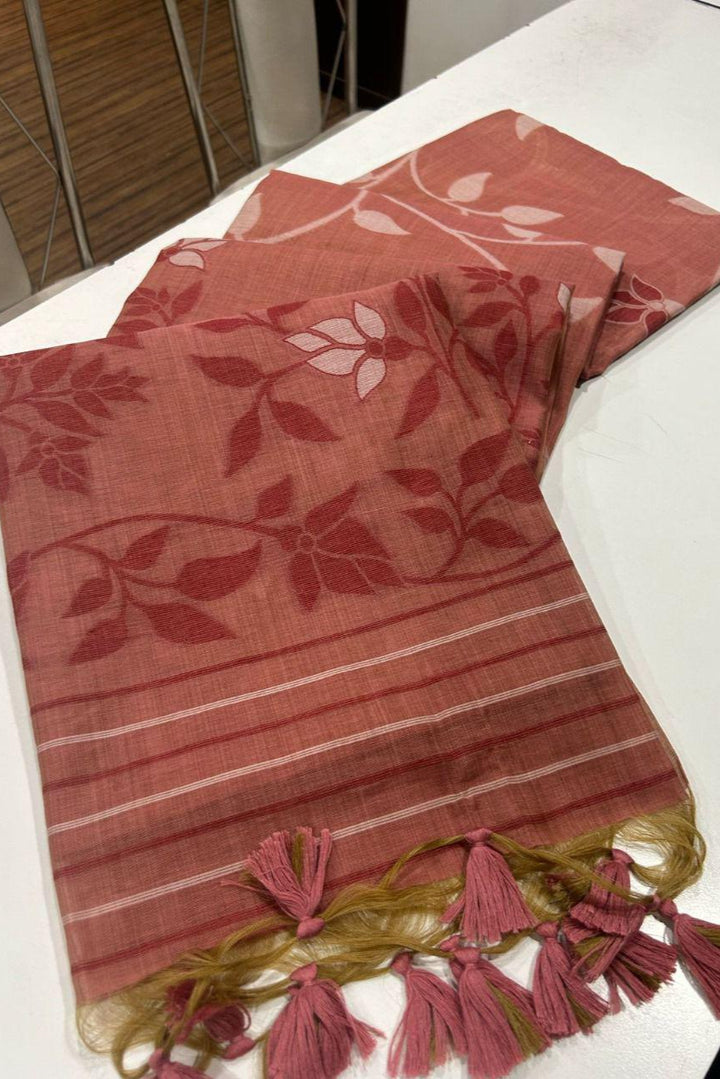 Fantastic Flower Muga Cotton Saree