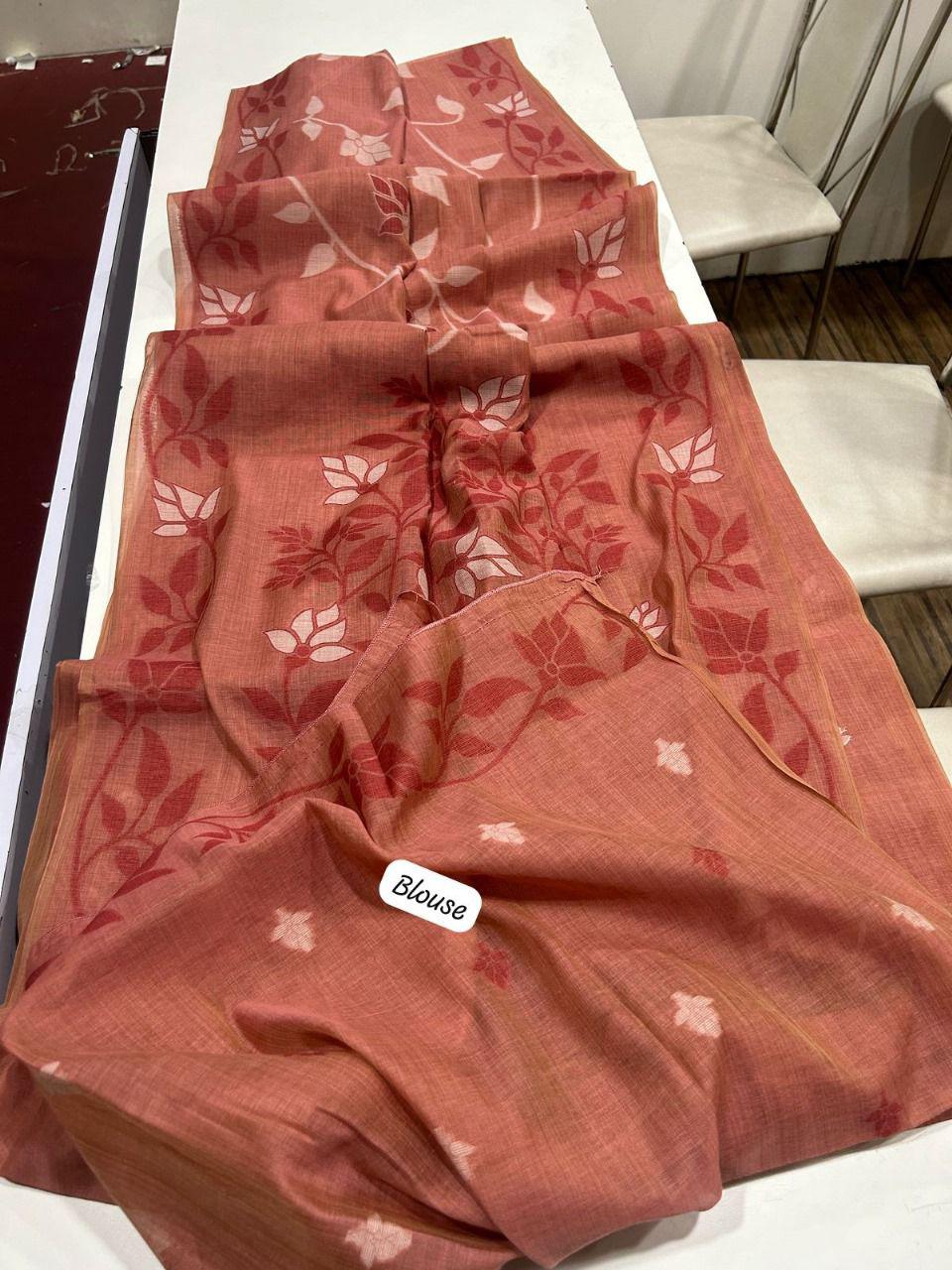 Fantastic Flower Muga Cotton Saree