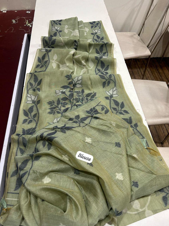 Fantastic Flower Muga Cotton Saree