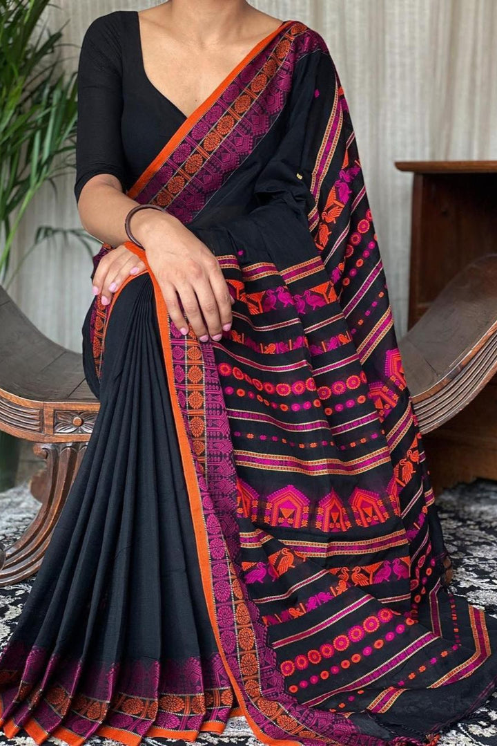 Assam Khadi Jamdani Cotton Saree
