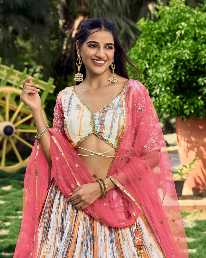 Kohinoor Kalika Chinnon Silk Lehenga