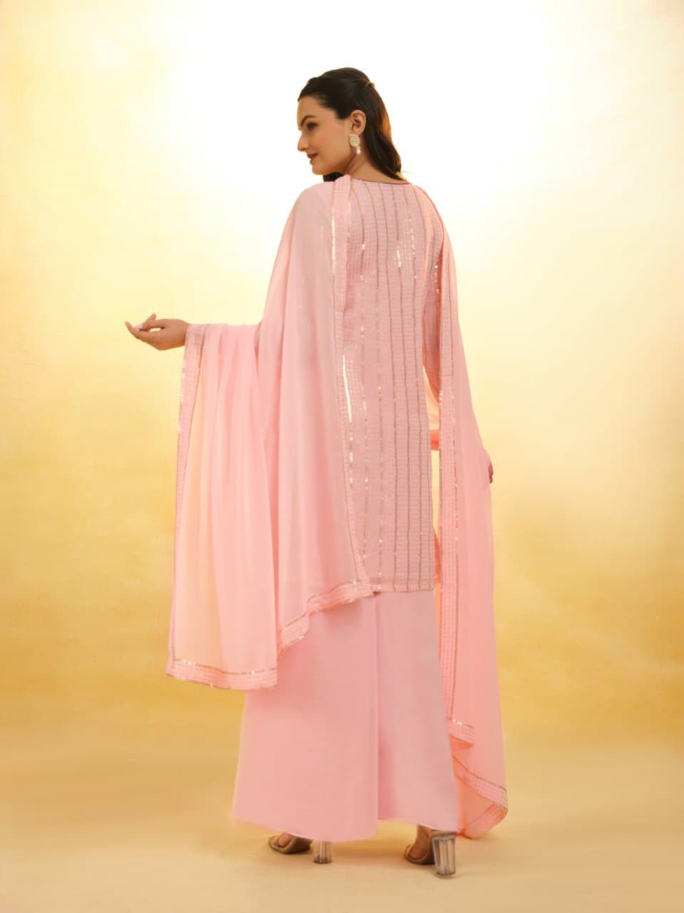 Gulaabi Andaaz Georgette Kurti Set
