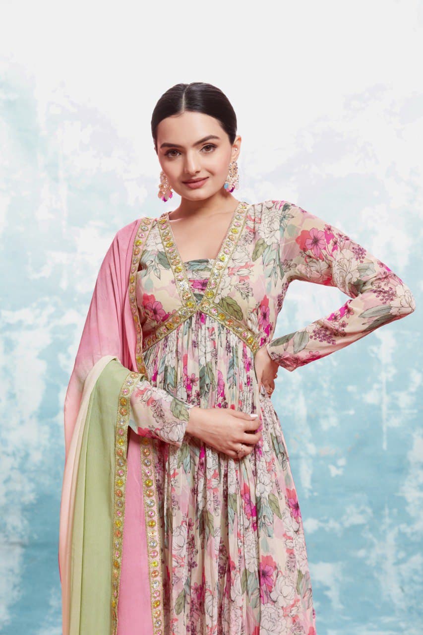 Rani Raas Georgette Anarkali Set