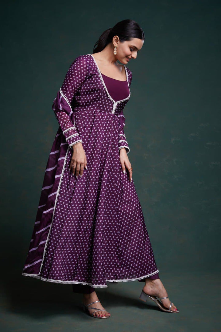 Gulnoor Crepe Anarkali Set