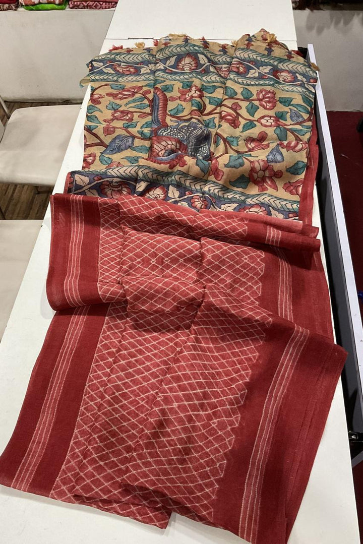 Picture Story Fancy Linen Saree