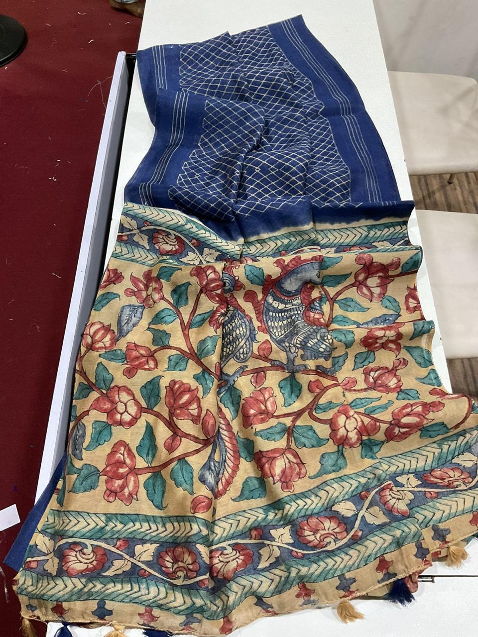 Picture Story Fancy Linen Saree
