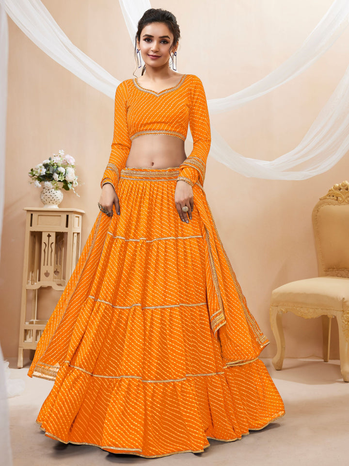Neelapani Leheriya Georgette Lehenga