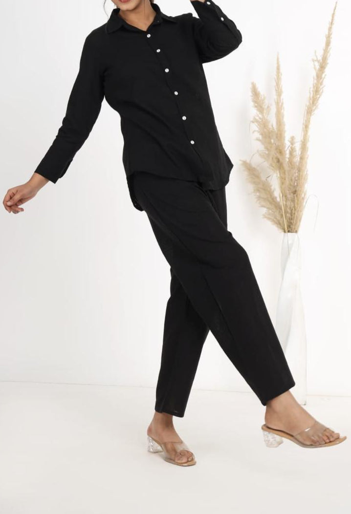 Mood Mingle Cotton Coord Set[ Top , Shirt , Pant]