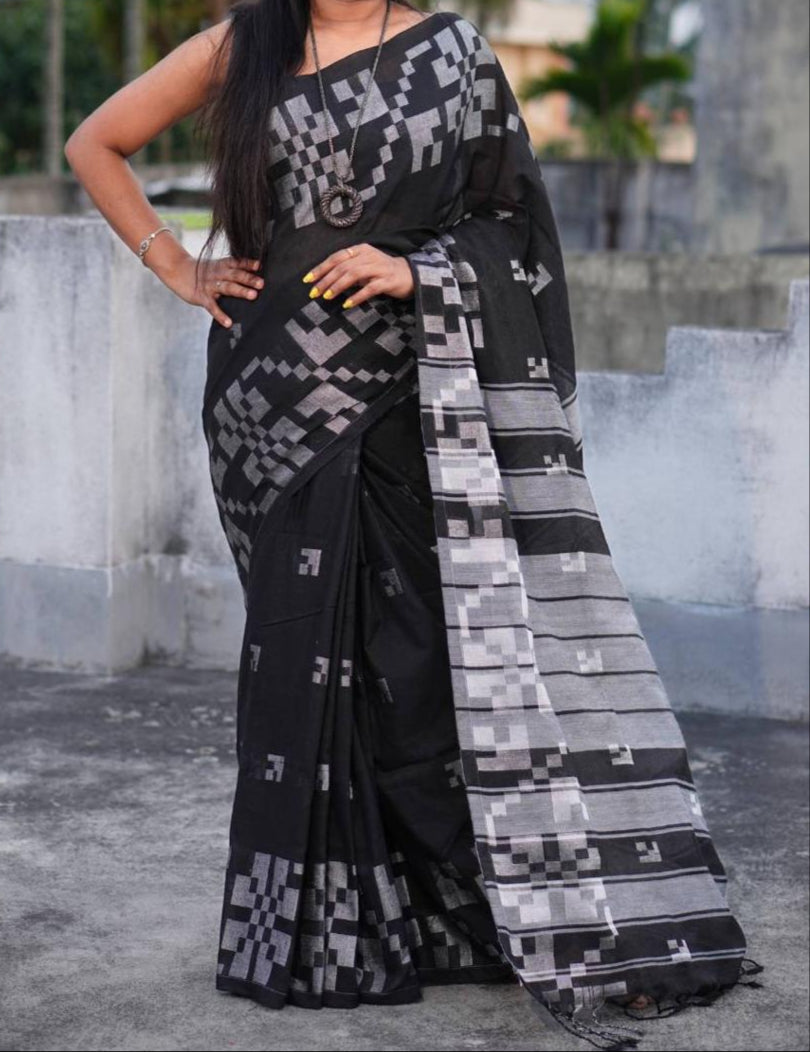 Meghmallar Khadi Cotton Saree