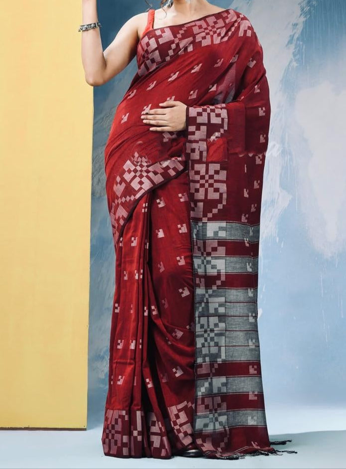 Meghmallar Khadi Cotton Saree