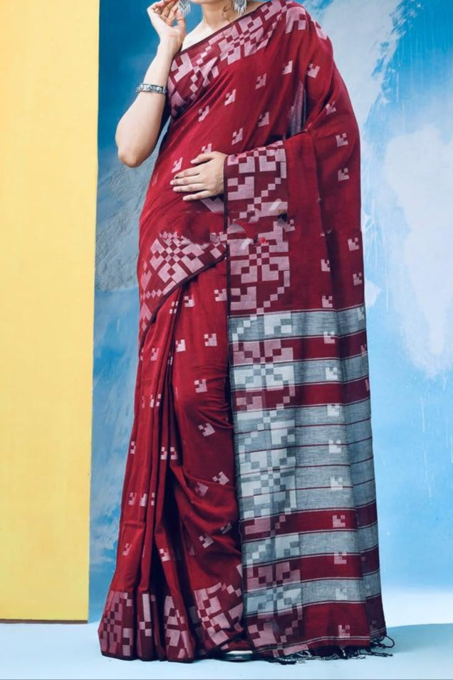 Meghmallar Khadi Cotton Saree