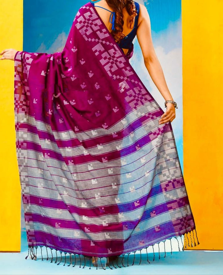 Meghmallar Khadi Cotton Saree