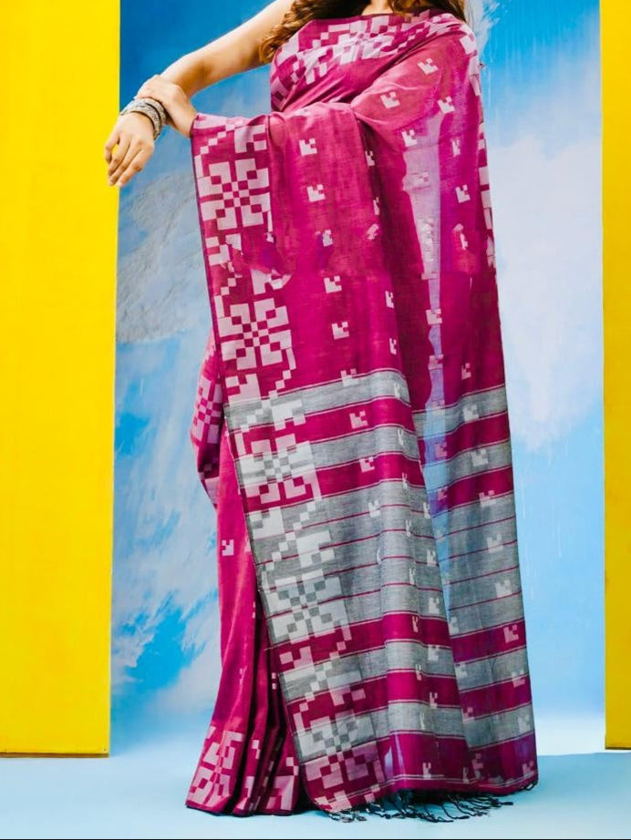 Meghmallar Khadi Cotton Saree