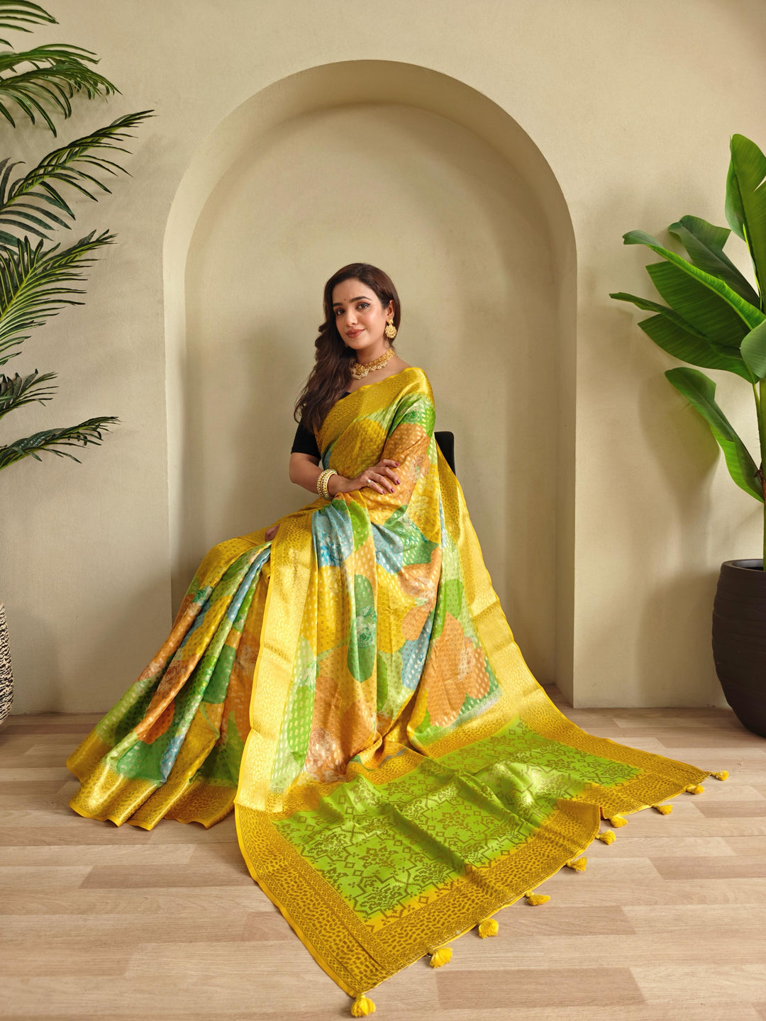 The Red Diamond Georgette Saree