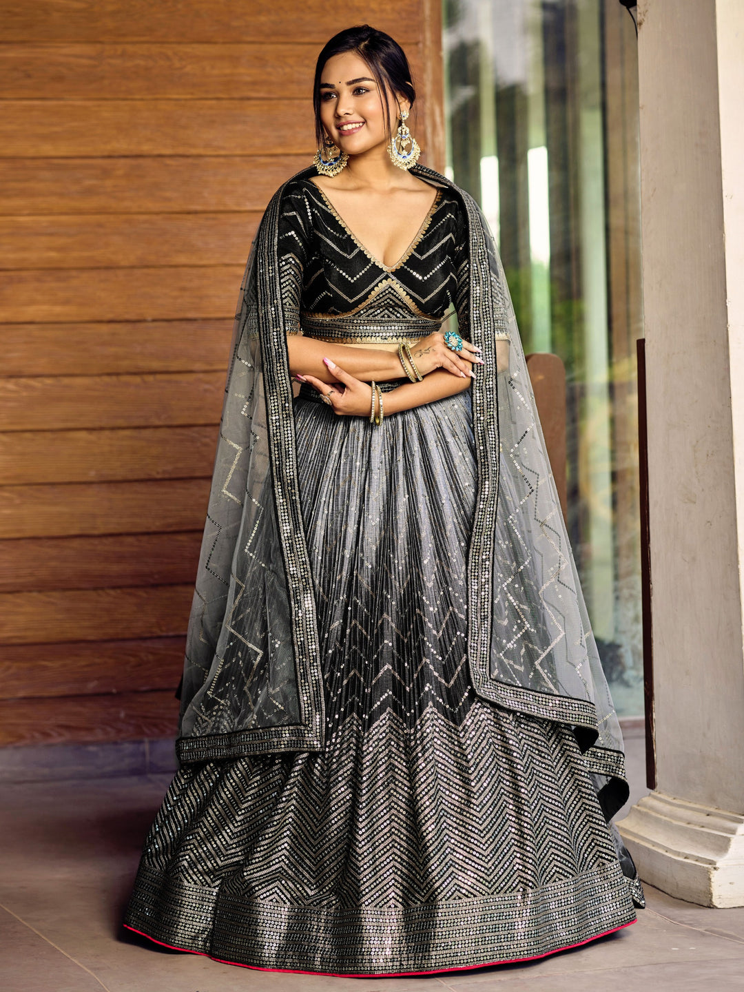Shade Of The Stars Fancy Silk Lehenga