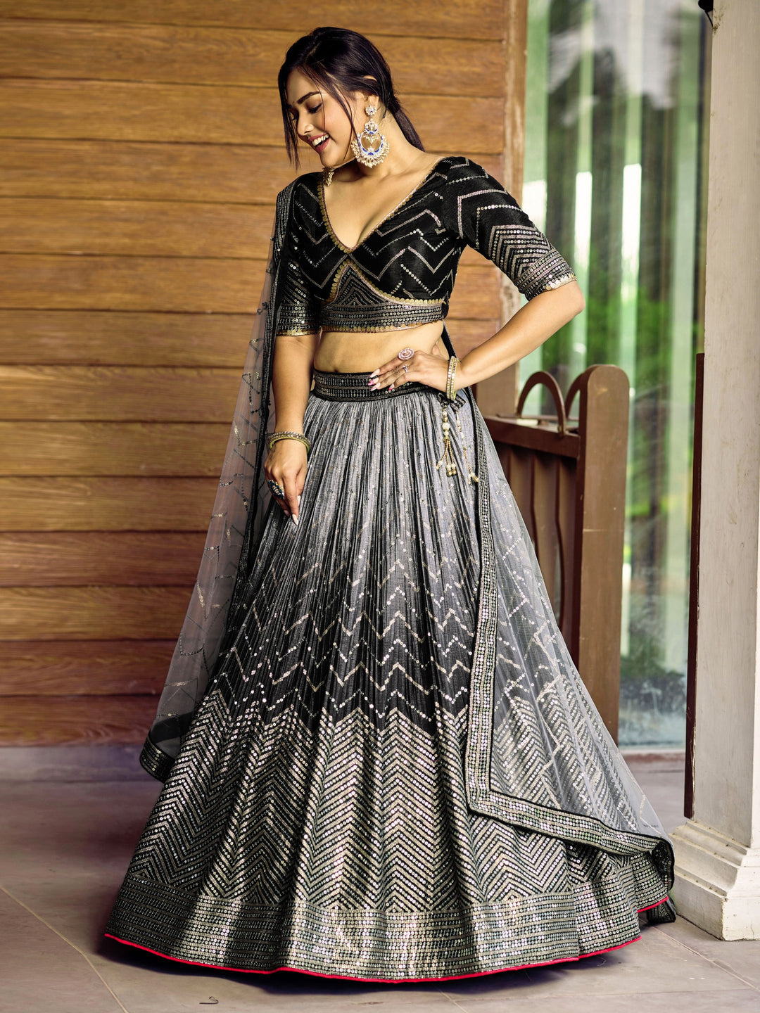 Shade Of The Stars Fancy Silk Lehenga