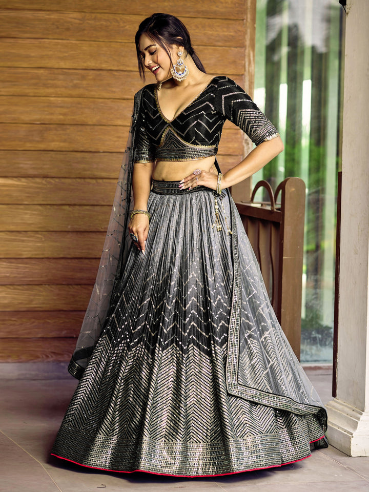 Shade Of The Stars Fancy Silk Lehenga