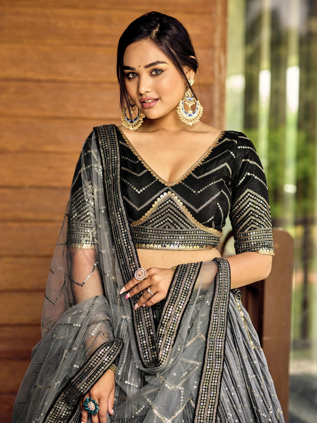Shade Of The Stars Fancy Silk Lehenga