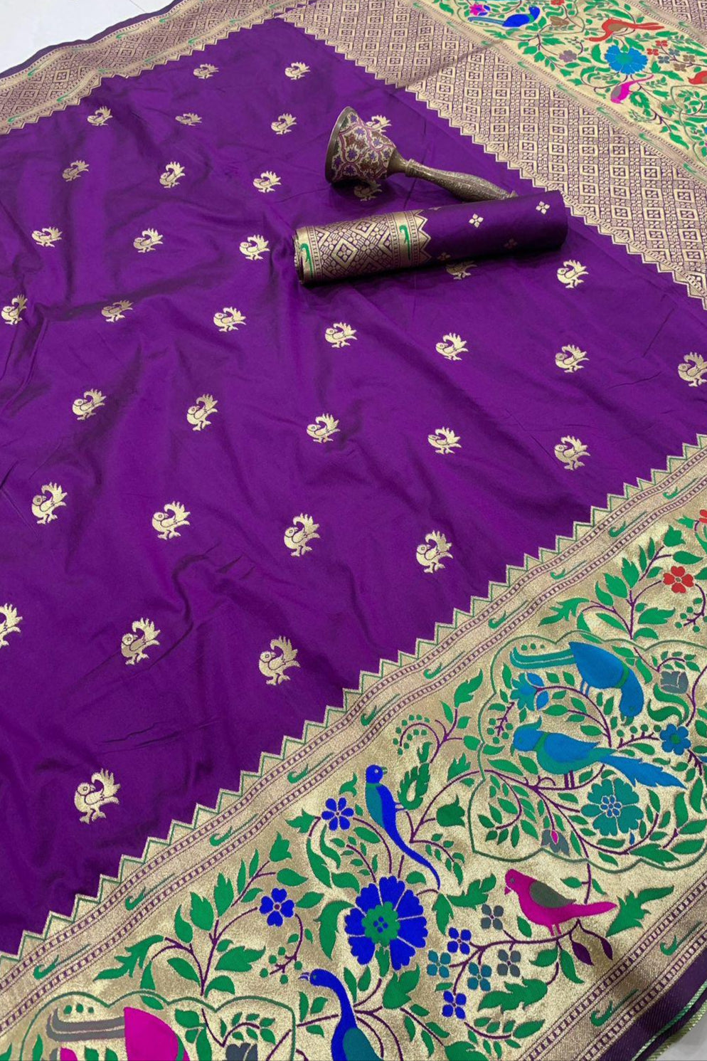 Gulnaar Kanchivaram Paithani Silk Saree