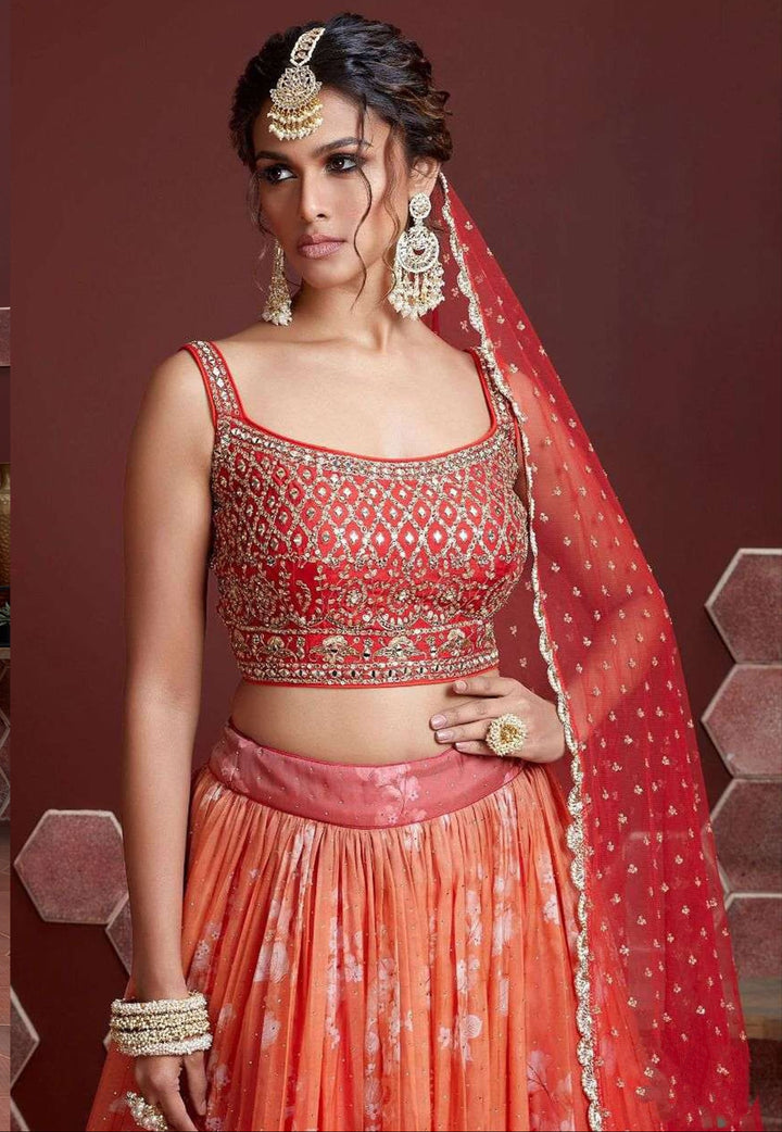 Abstract Aura Organza Lehenga