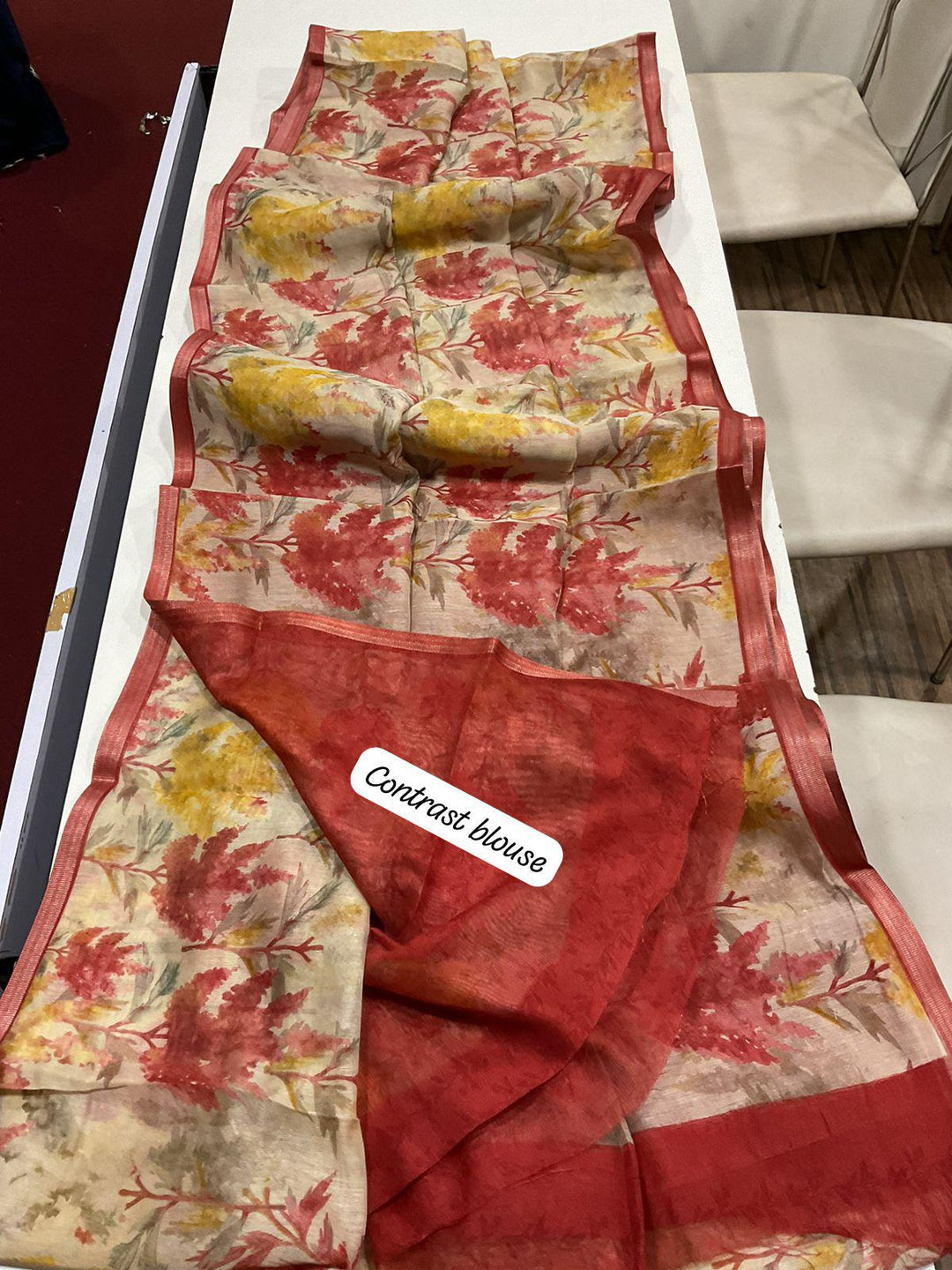 Traditional Crafts Fancy Linen Saree