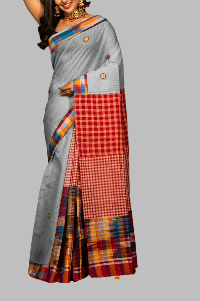 Mixed Match Special Gamcha Cotton Saree