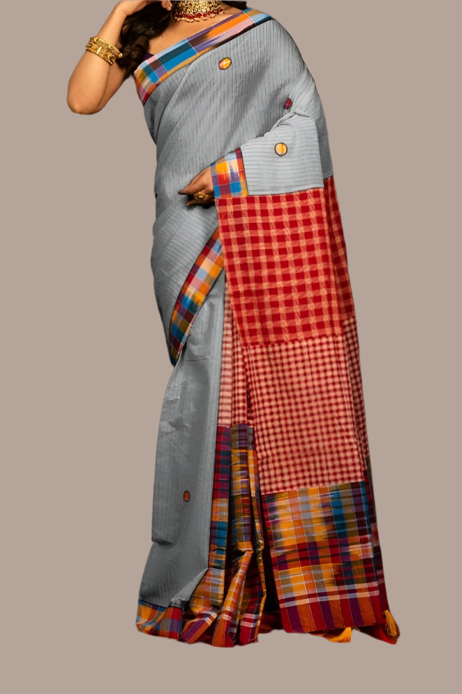 Mixed Match Special Gamcha Cotton Saree