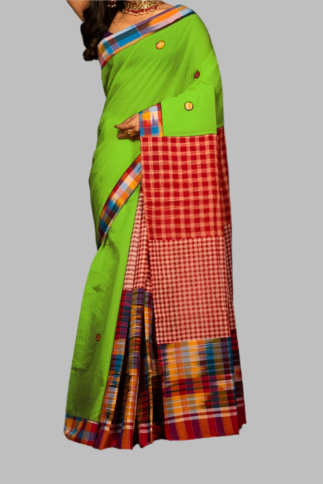 Mixed Match Special Gamcha Cotton Saree
