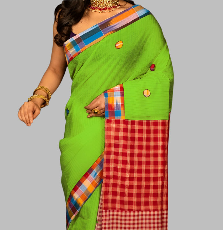 Mixed Match Special Gamcha Cotton Saree