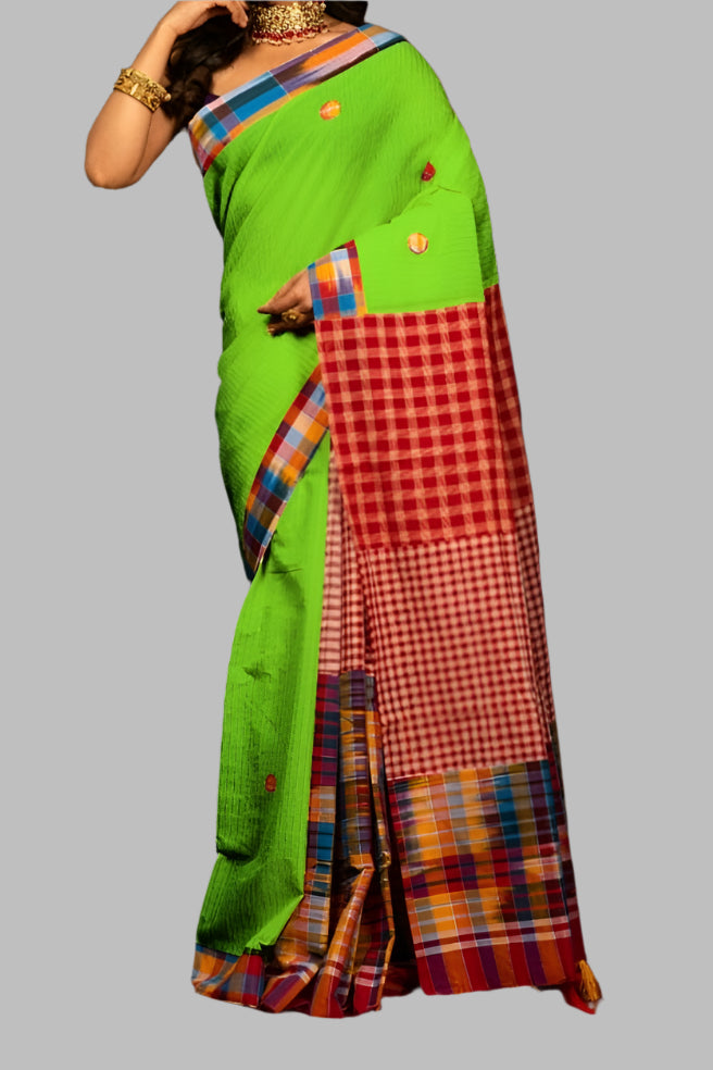 Mixed Match Special Gamcha Cotton Saree