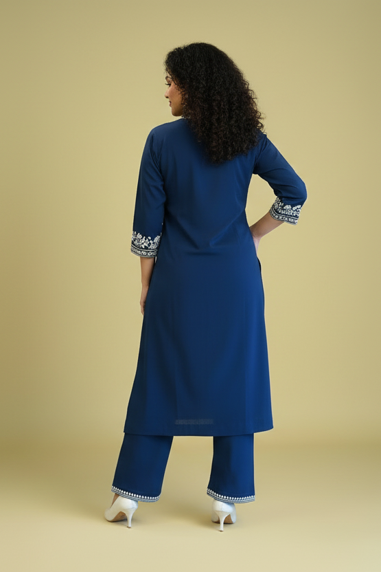 Big Fashion Blue Cotton Kurti Set