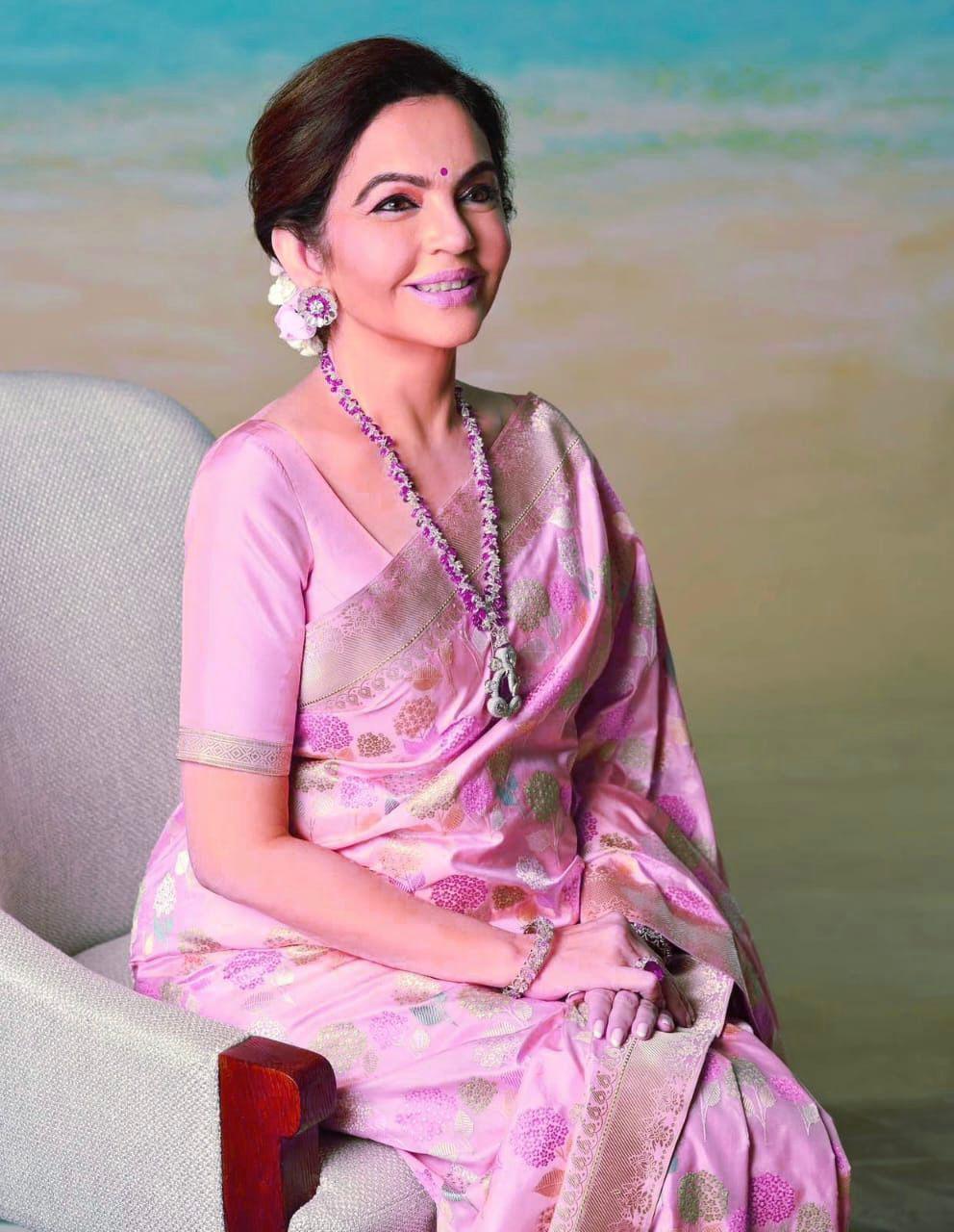 Nita Ambani Inspired Pink Fancy Silk Saree