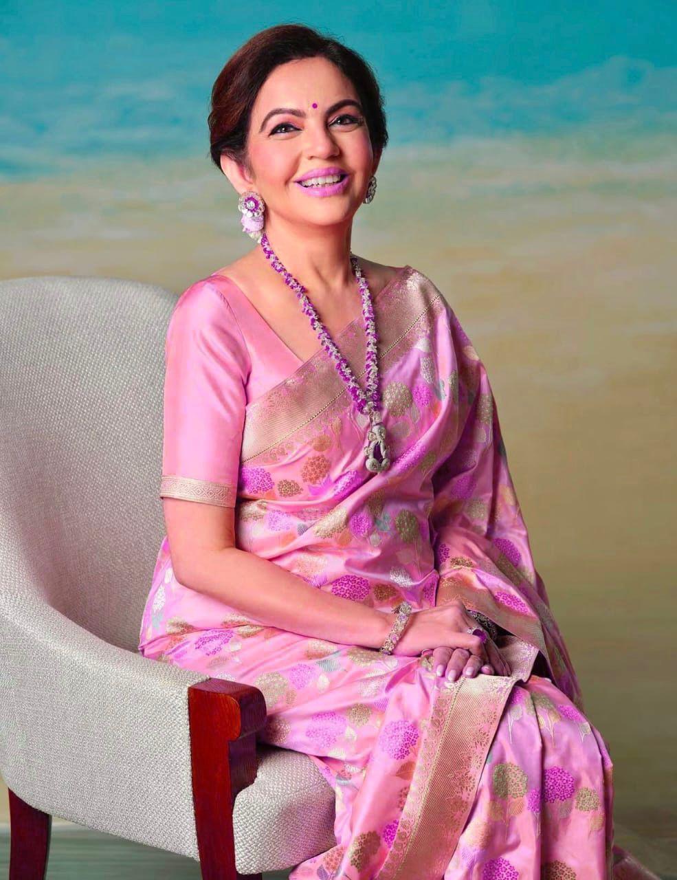 Nita Ambani Inspired Pink Fancy Silk Saree