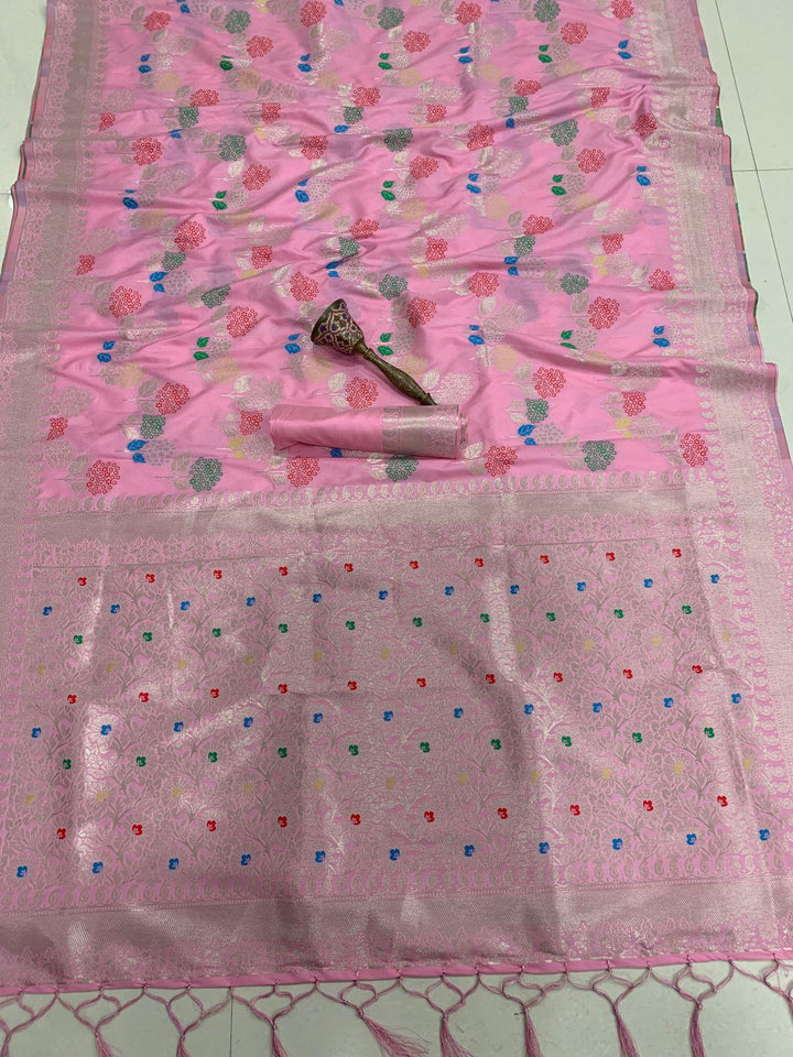 Nita Ambani Inspired Pink Fancy Silk Saree