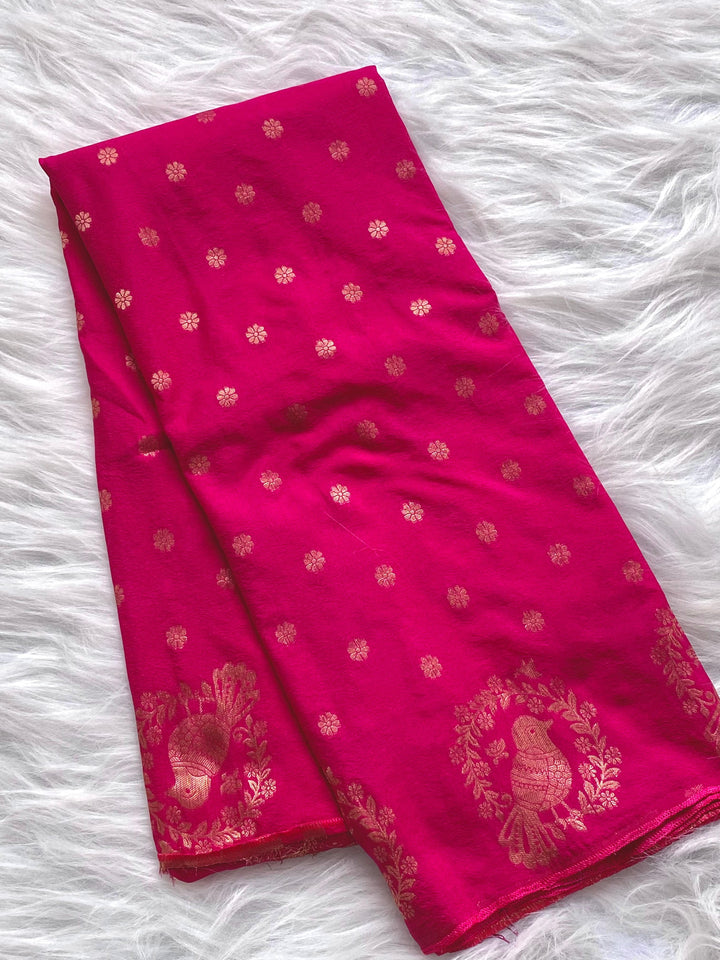 Blush & Borders Dola Silk Saree