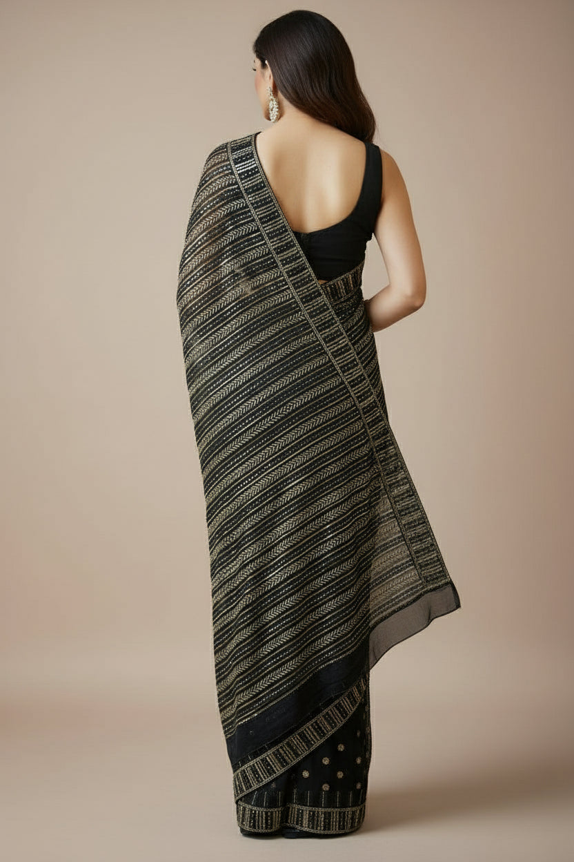 Drape Folk Fancy Georgette Saree