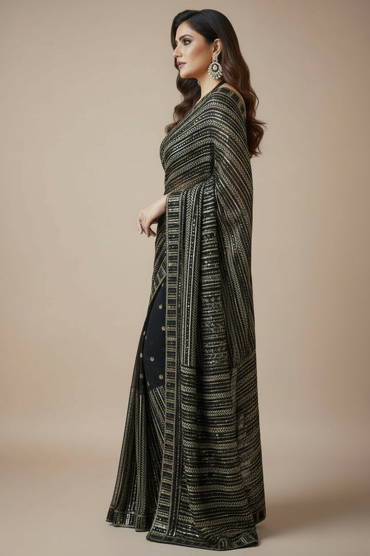 Drape Folk Fancy Georgette Saree