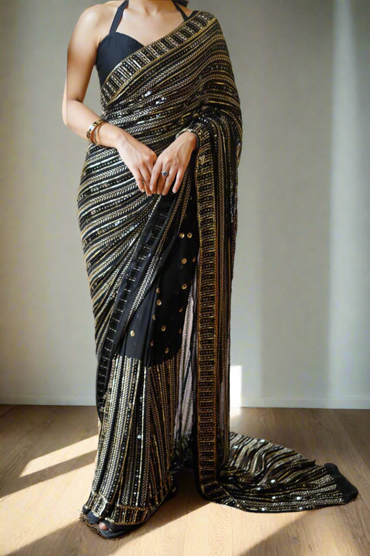 Drape Folk Fancy Georgette Saree