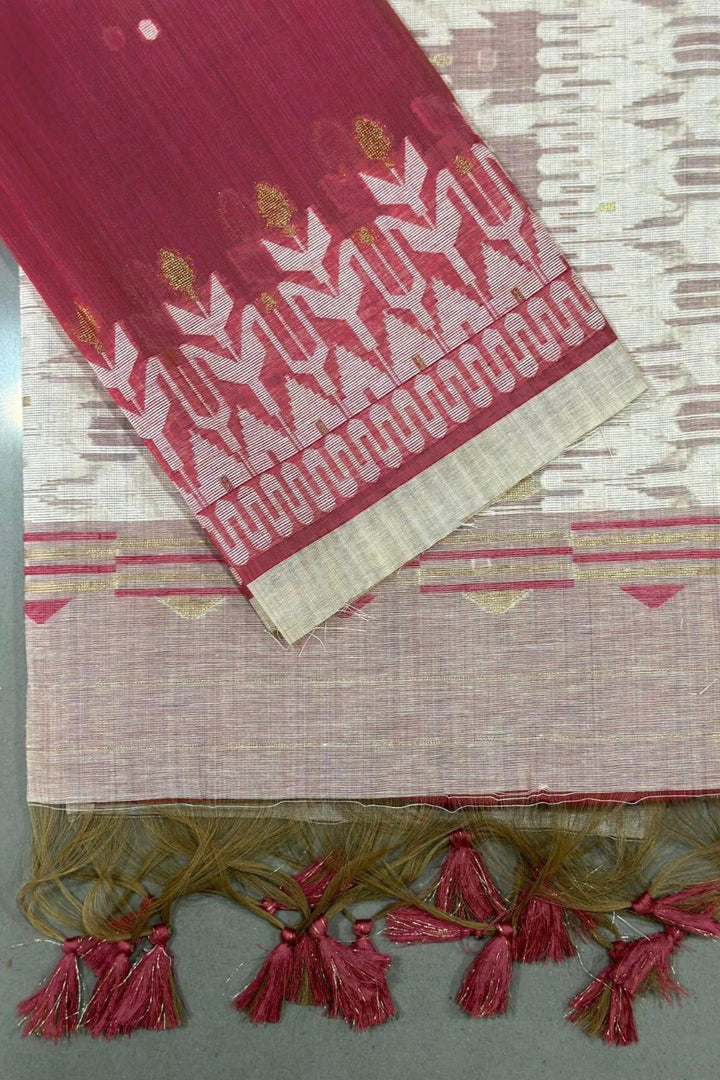 Draped In Devotion Muga Cotton Jamdani Saree