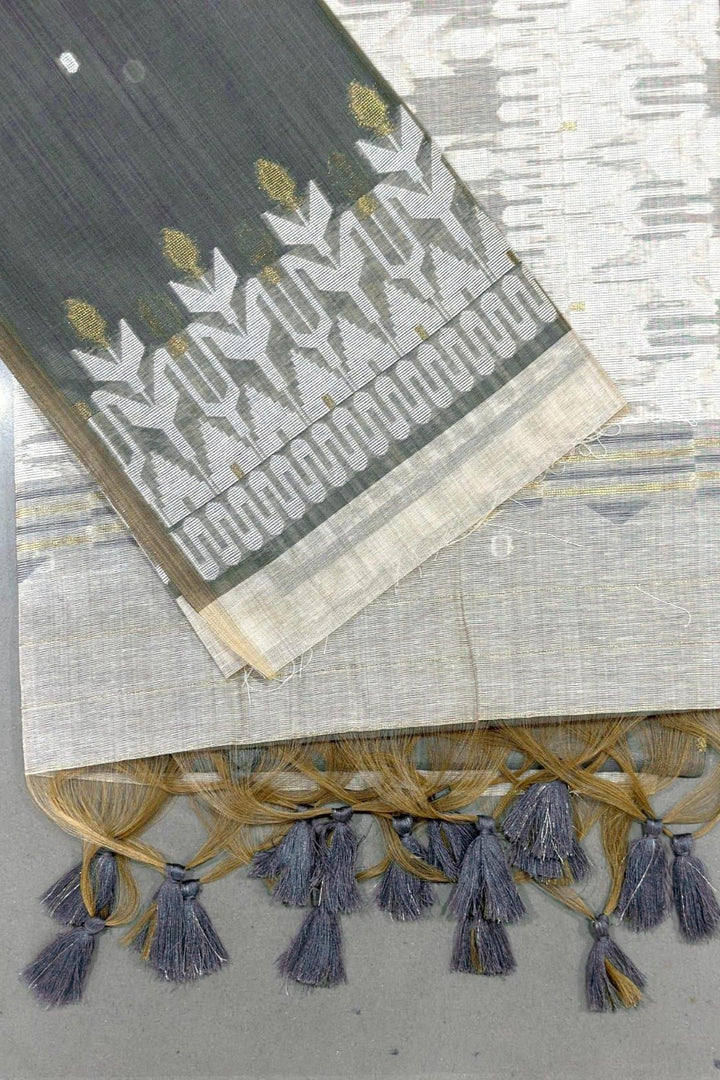 Draped In Devotion Muga Cotton Jamdani Saree