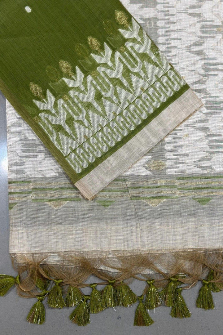 Draped In Devotion Muga Cotton Jamdani Saree