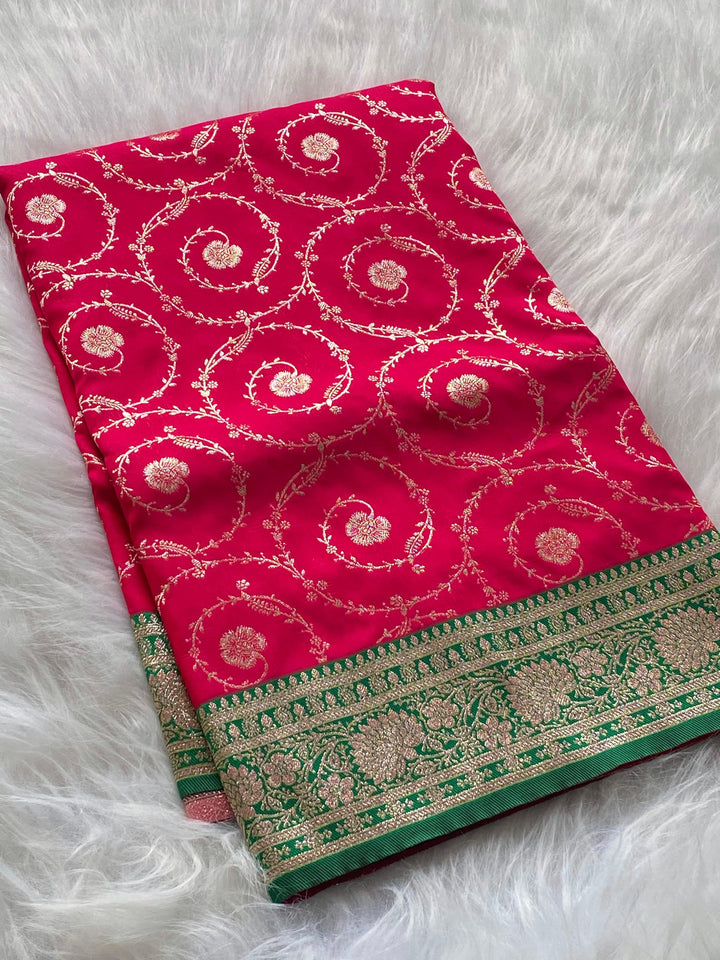 Restyle With Banarasi Mushru Satin Silk Saree