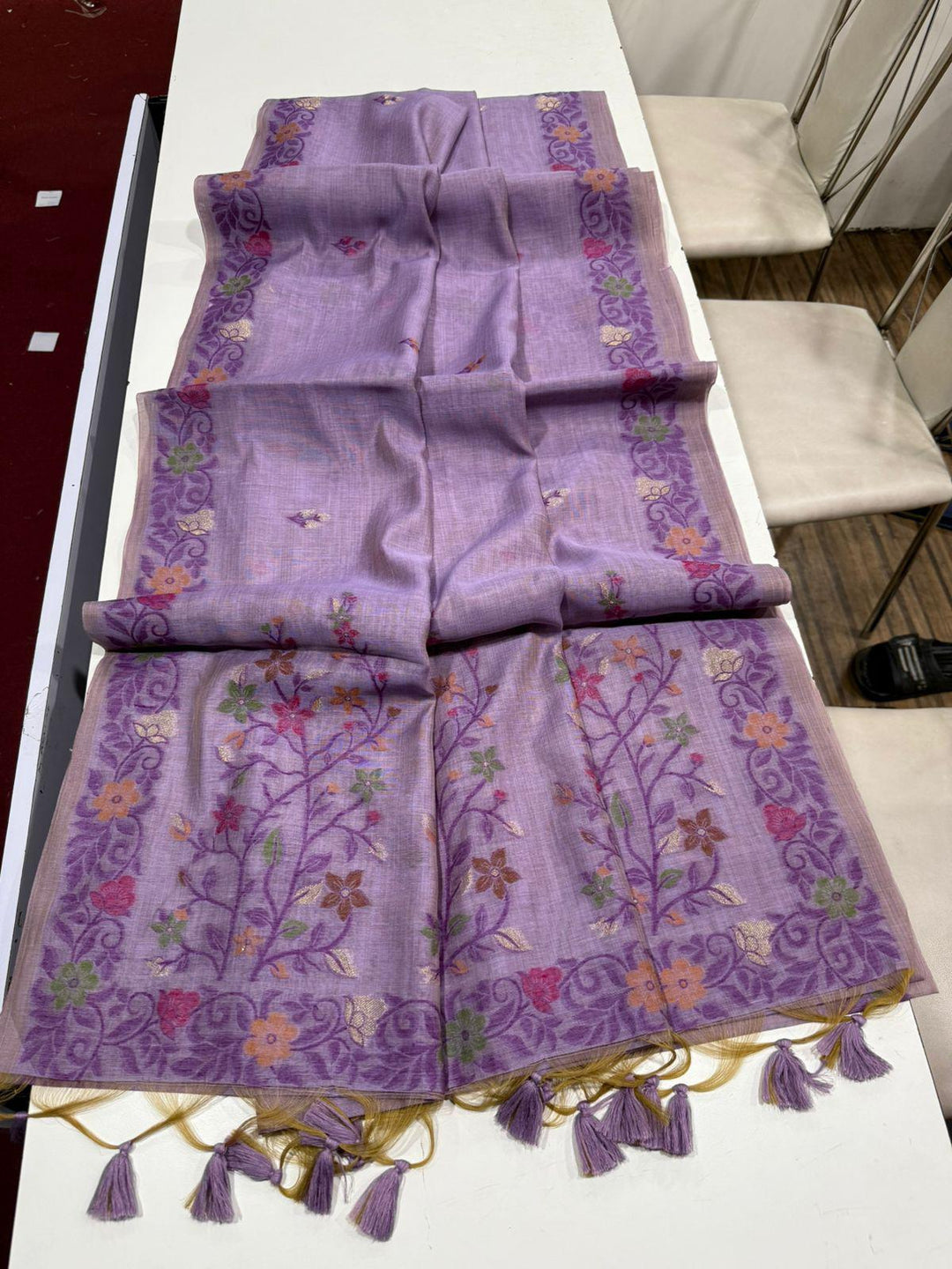 Poetic & Elegant Linen Jamdani Saree