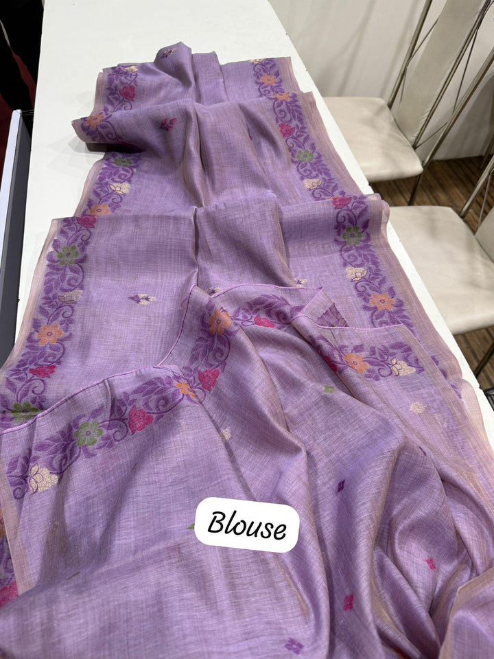 Poetic & Elegant Linen Jamdani Saree