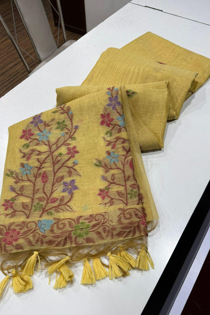 Poetic & Elegant Linen Jamdani Saree