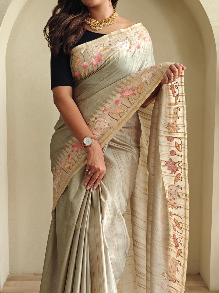 Heart-led Stories Tussar Silk Saree