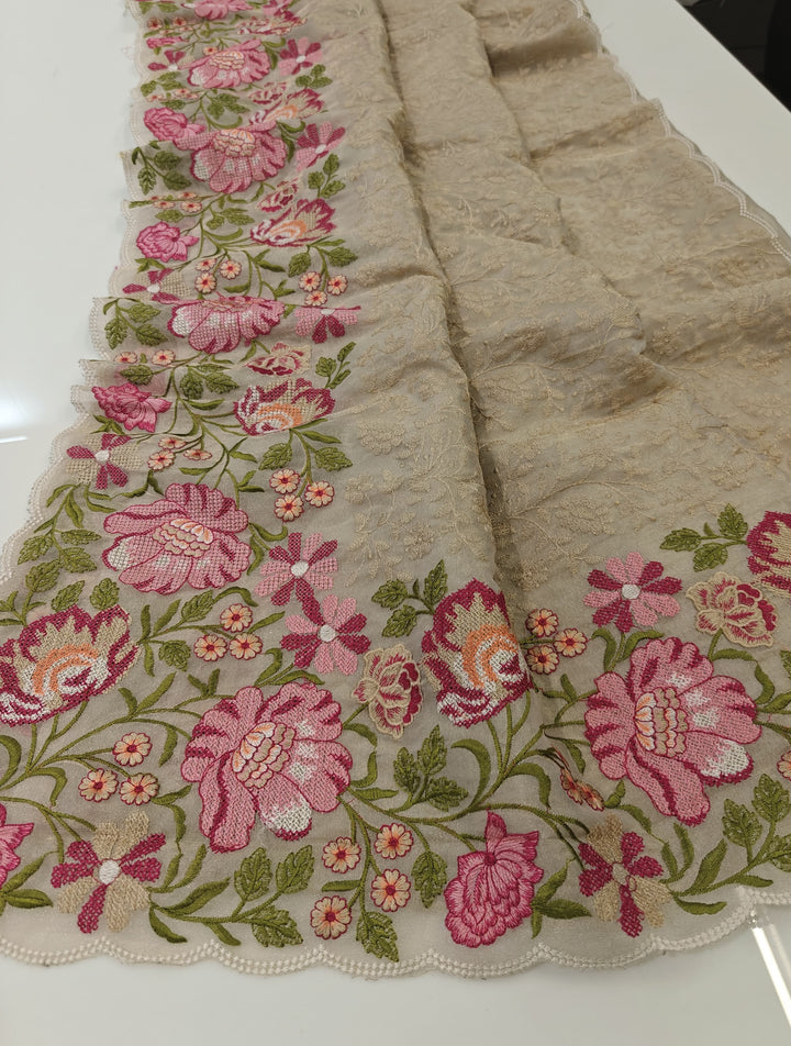 Color Of The Flower Fancy Zari Tissue Silk Saree