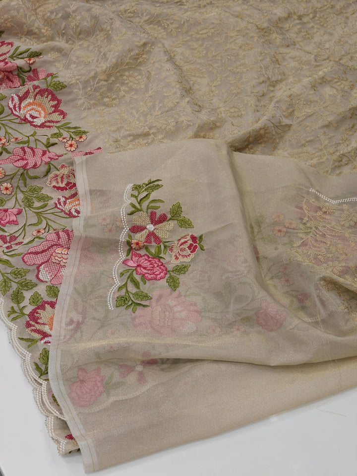 Color Of The Flower Fancy Zari Tissue Silk Saree