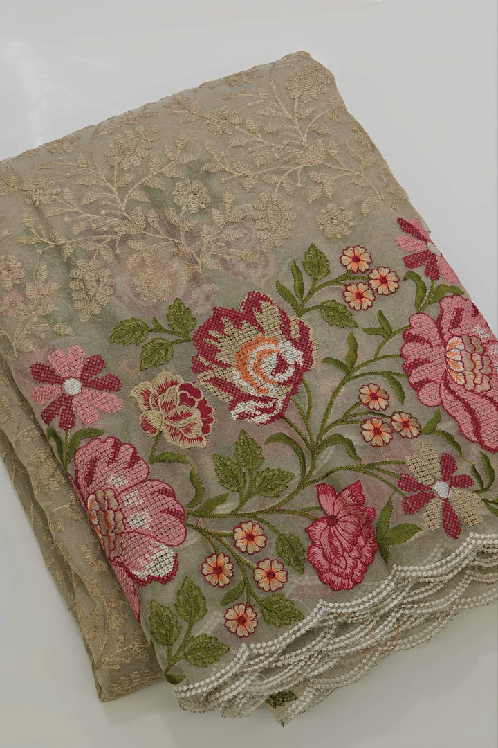 Color Of The Flower Fancy Zari Tissue Silk Saree