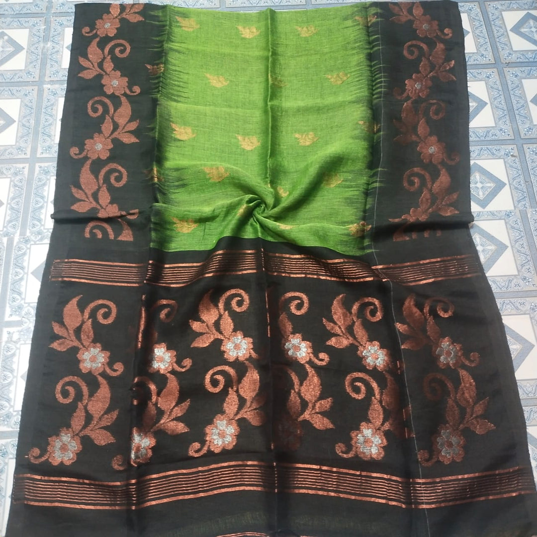 Mon Jhorna Linen Jamdani Saree